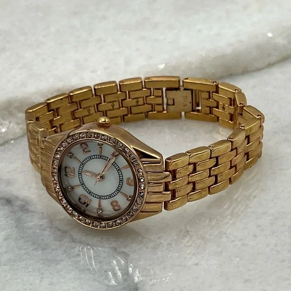 Accessories | Rose Gold Japanese Movement Watch With Crystals